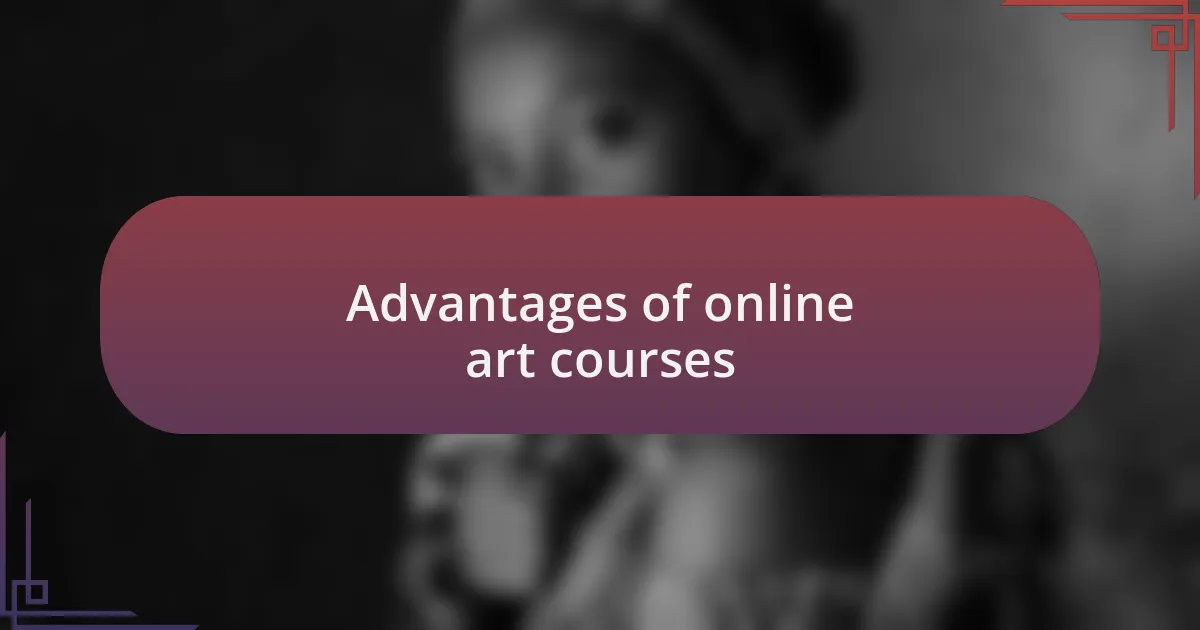 Advantages of online art courses