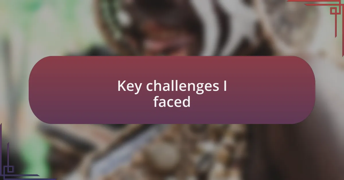 Key challenges I faced