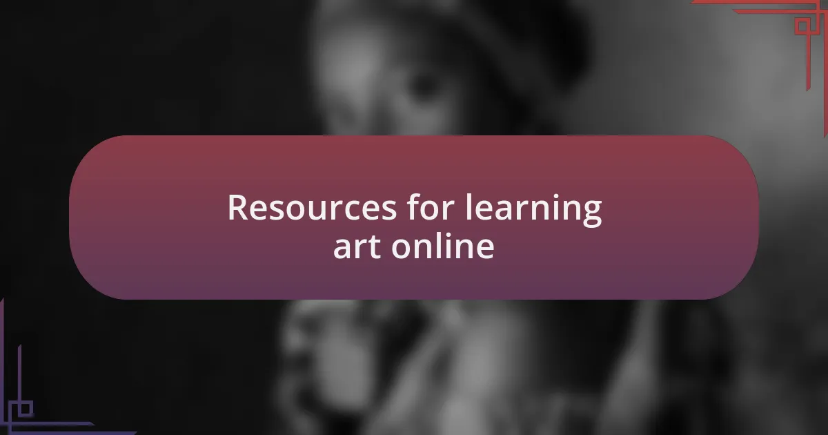 Resources for learning art online