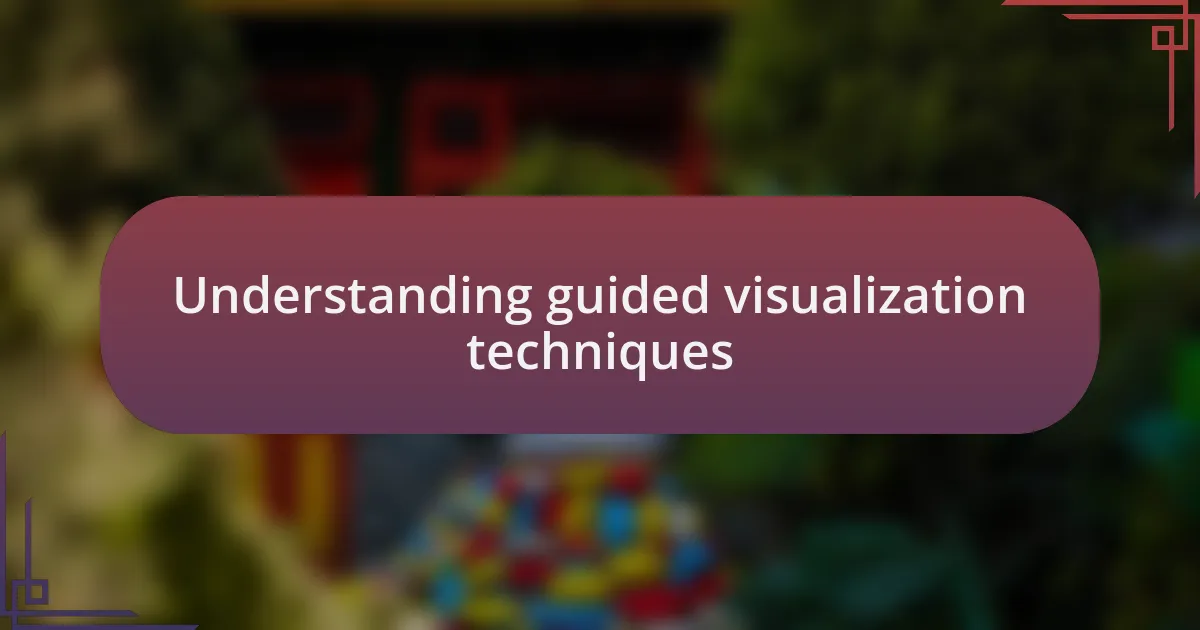 Understanding guided visualization techniques
