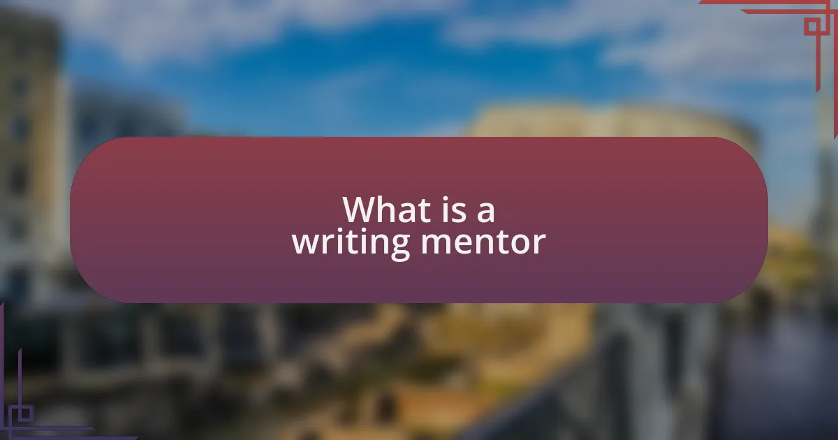 What is a writing mentor